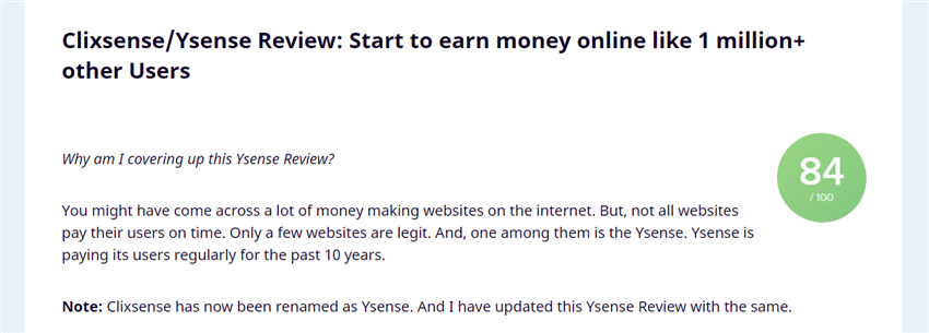 Ysense review