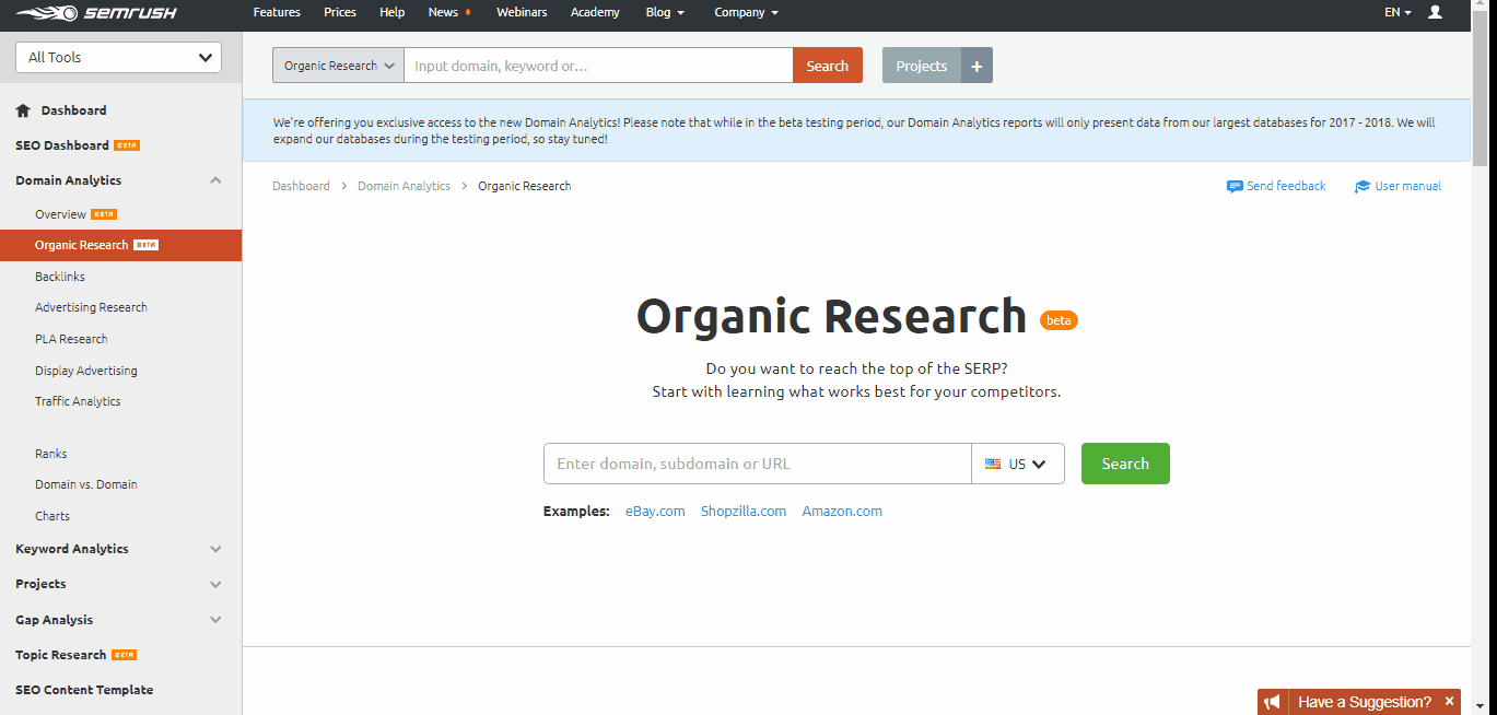 How to use semrush organic research tool?