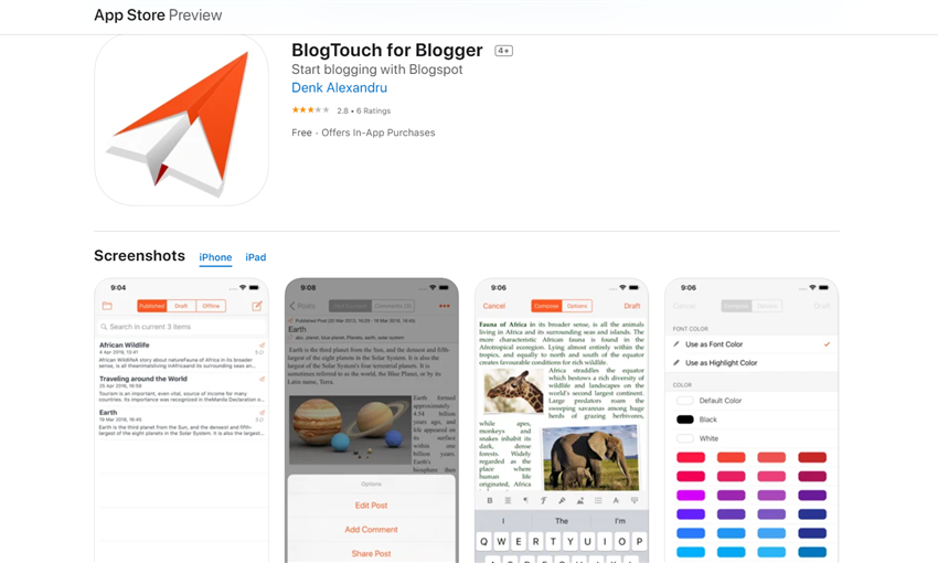 Blogtouch app