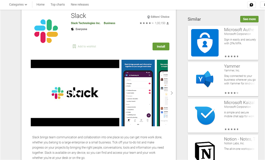 Slack android app