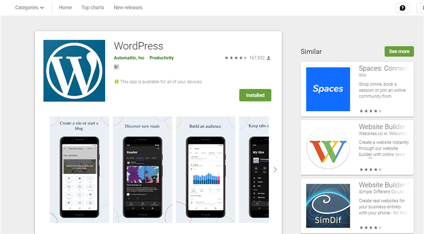 Wordpress app