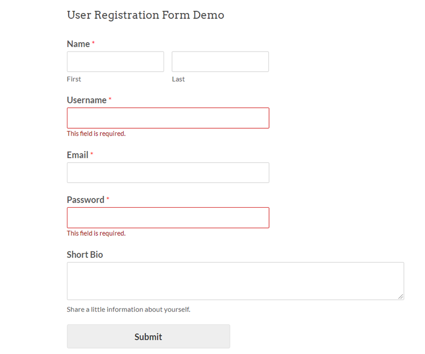 User registration