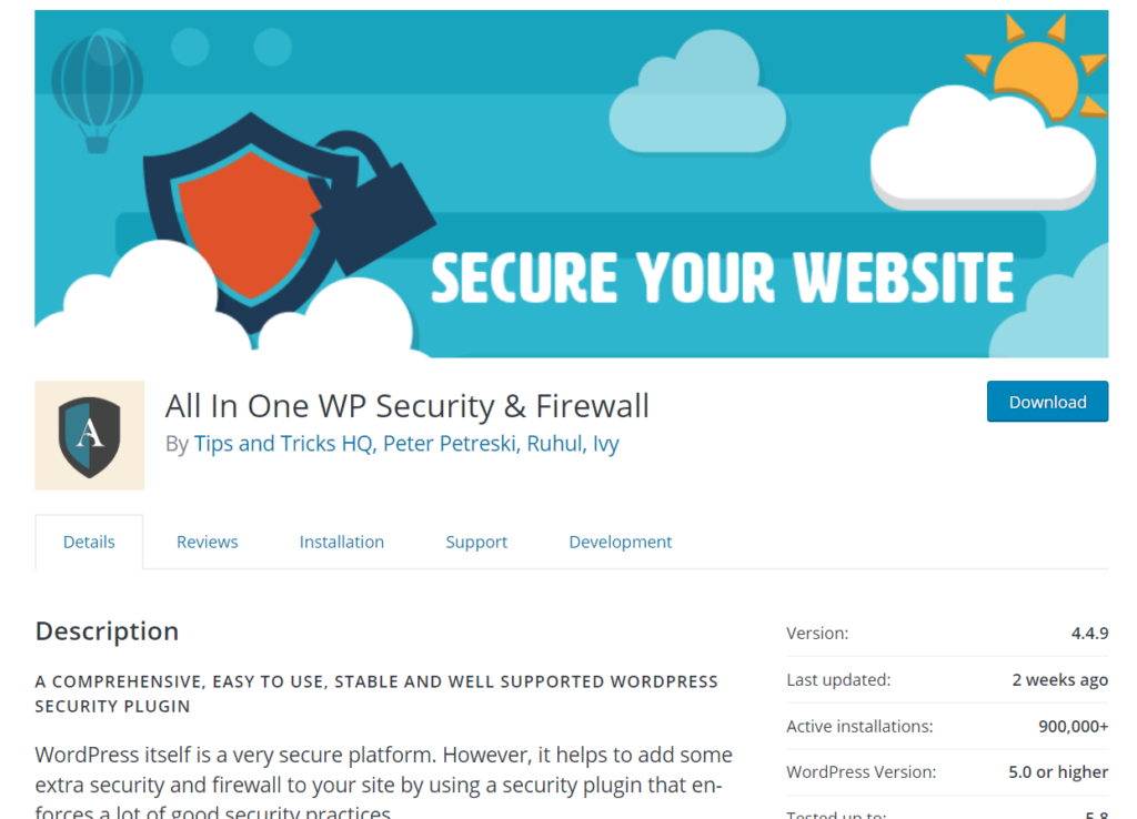 All in one wp security plugin