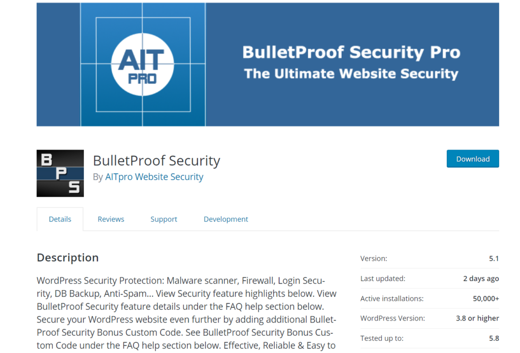 Bulletproof security plugin