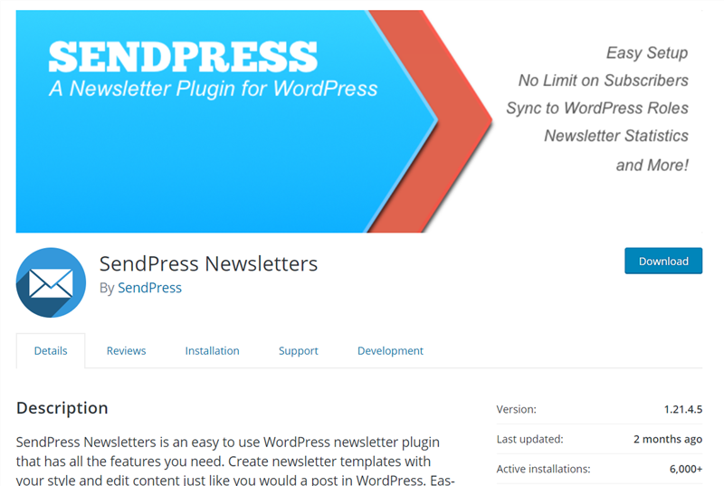 Sendpress plugin