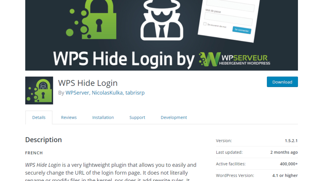 Wps hide login plugin page