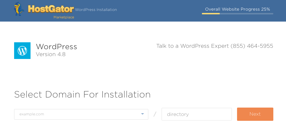 Wordpress installing domain