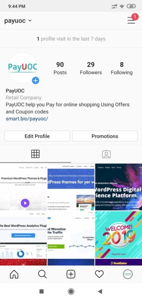 Payuoc instagram account with smart bio url