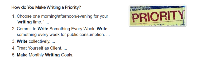 Content writing priority