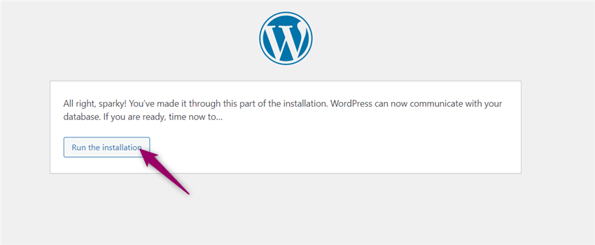 Wordpress installtion