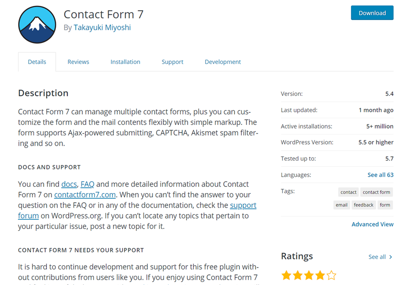 Contact form 7 wordpress plugin