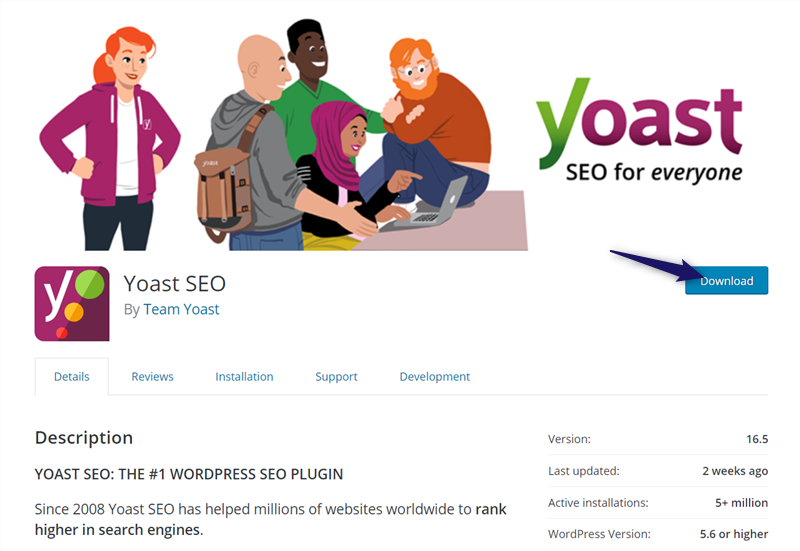 Download yoast seo plugin