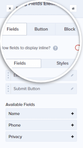 Edit existing fields