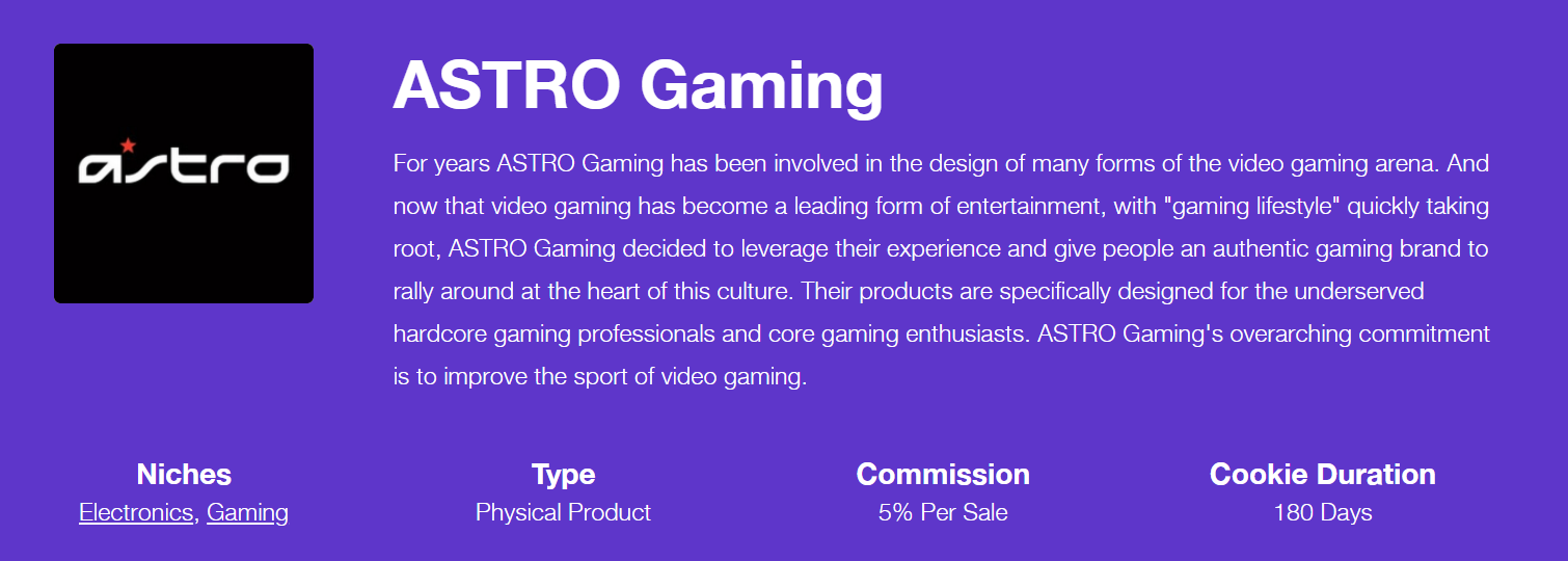 Astro gaming affiliate