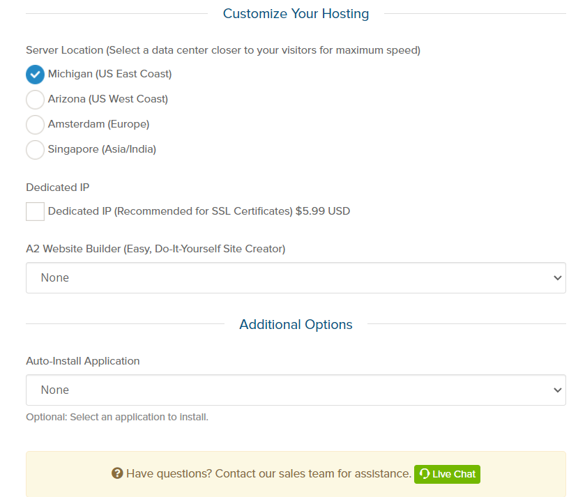 Customize hosting