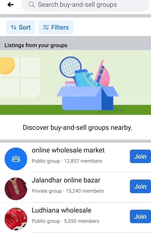 Buy and sell groups in facebook