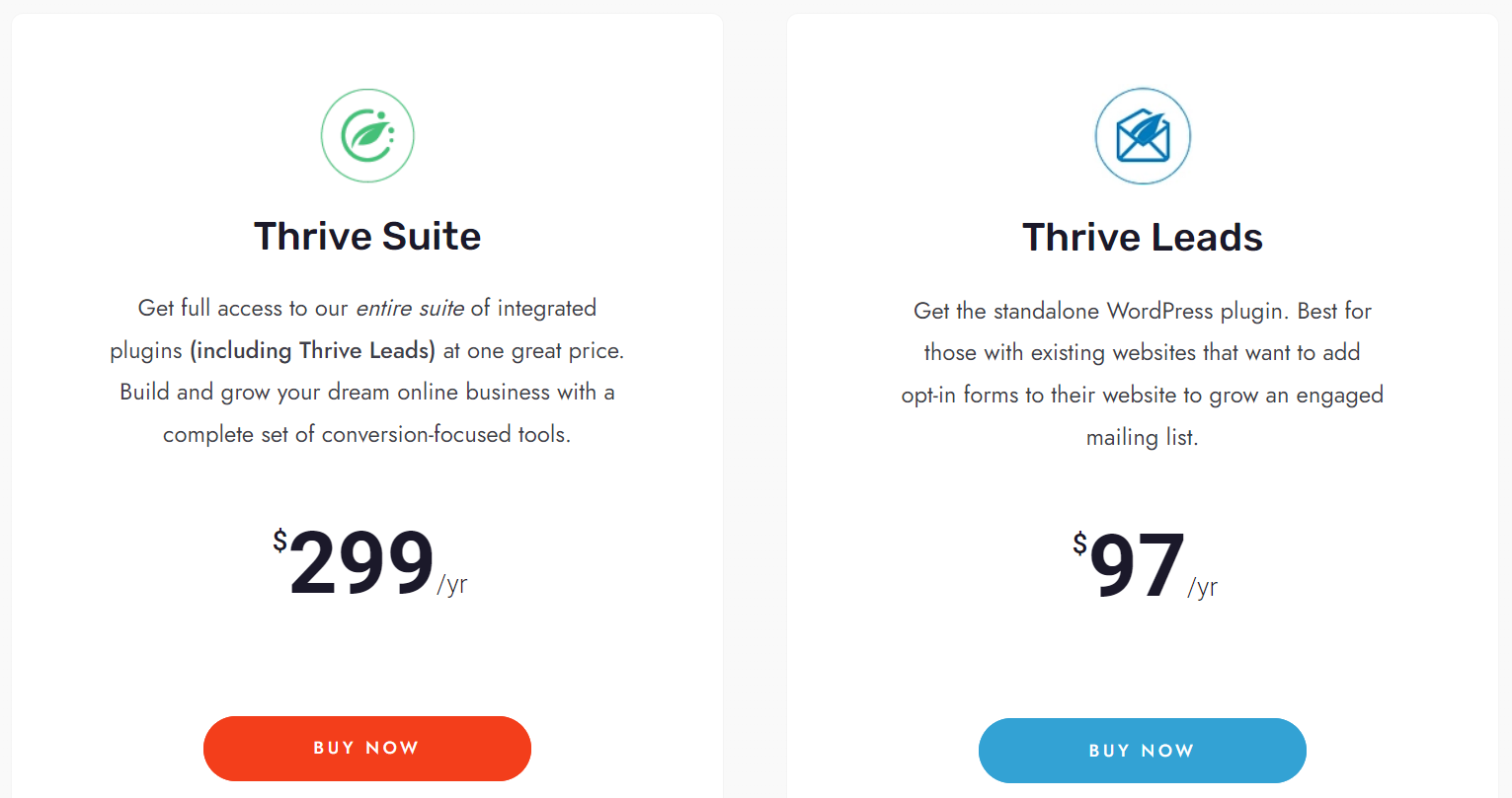 Thrive leads pricing