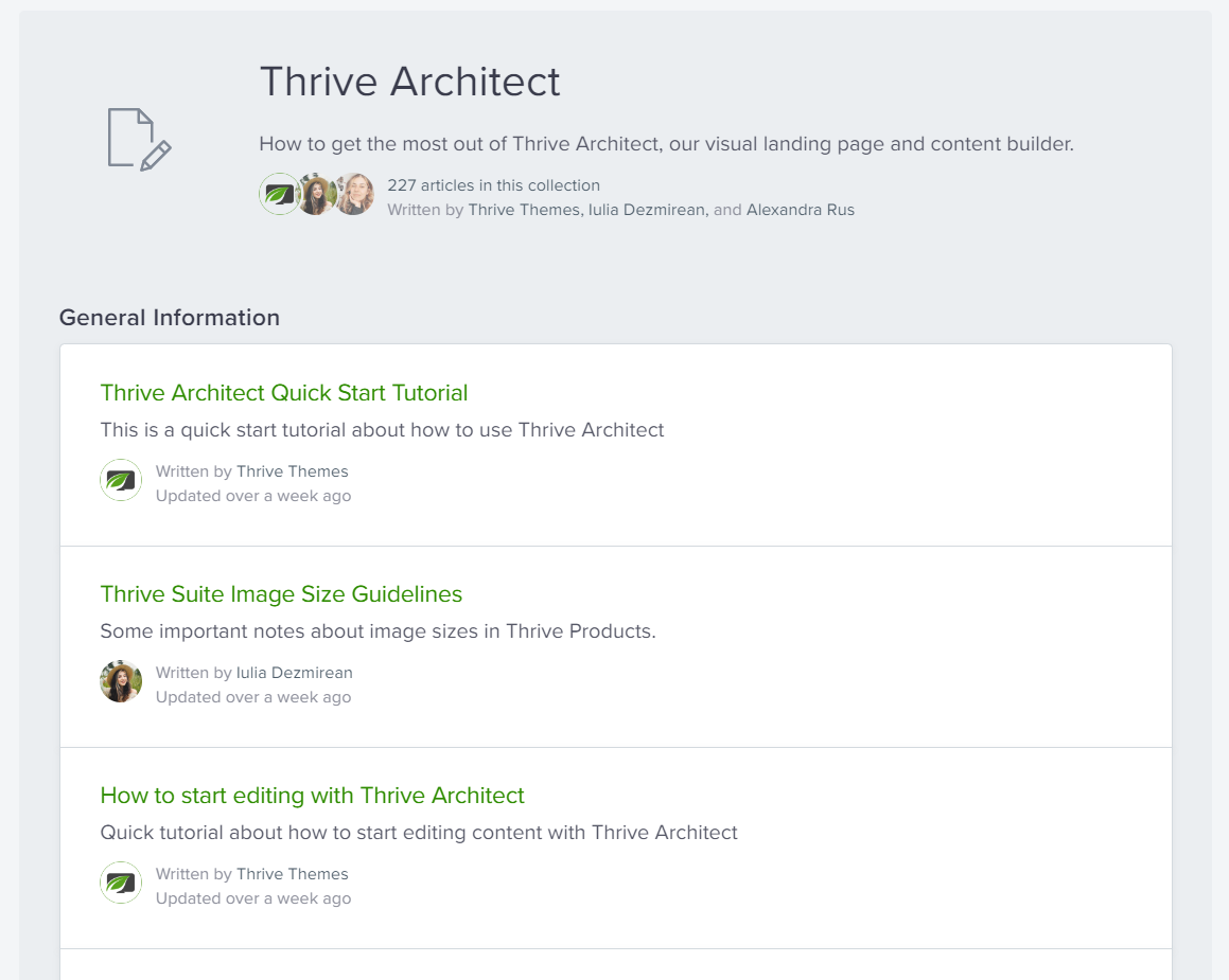 Thrive architect documentation