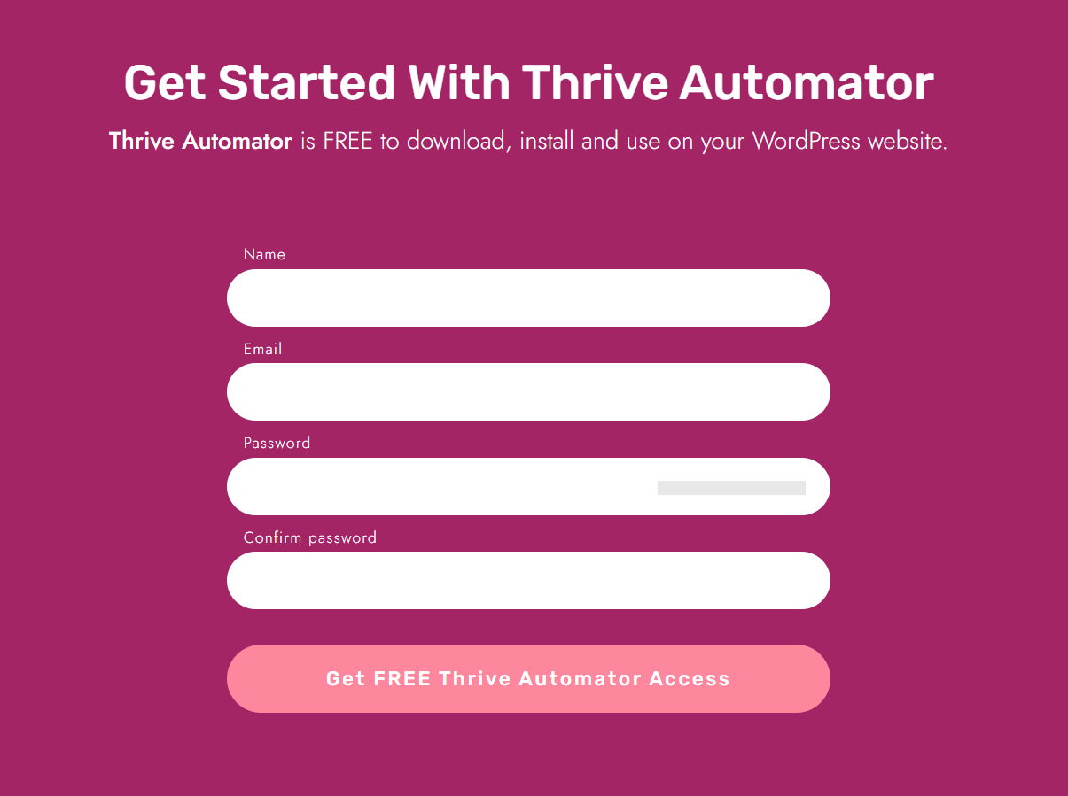 Thrive automator registration