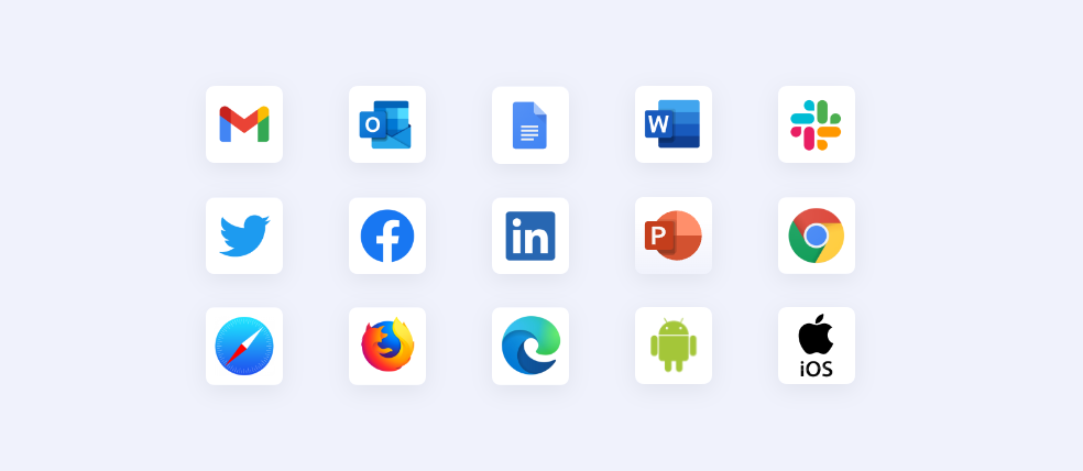 Grammarly supported apps