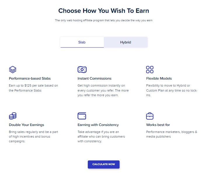 Screenshot of Choose How You Wish to Earn