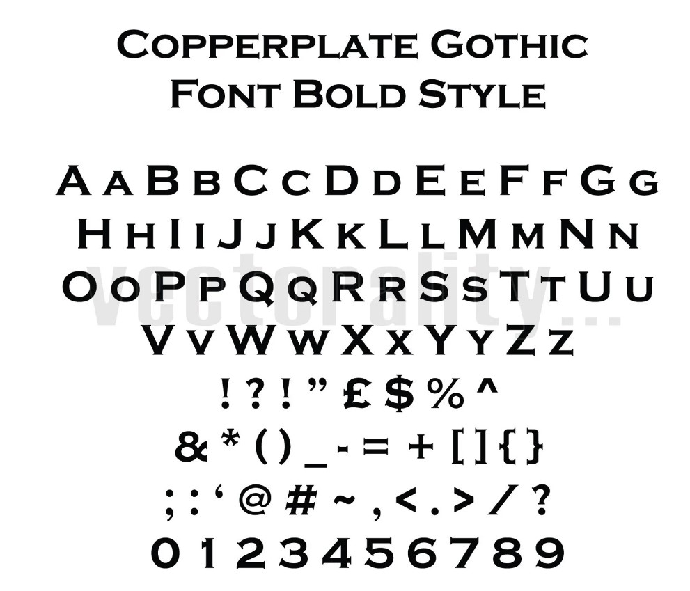 Copperplate gothic font 1