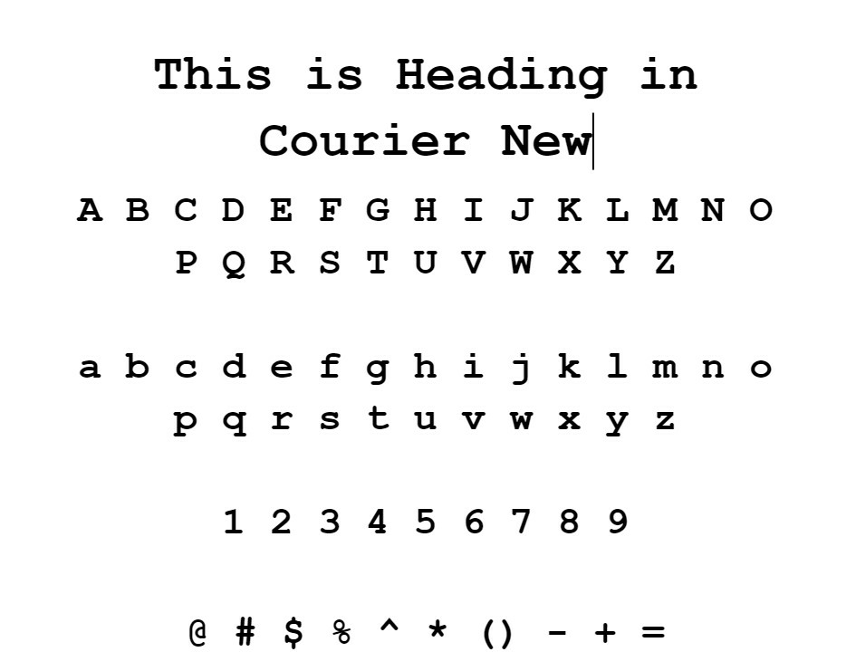 Courier new font jpg