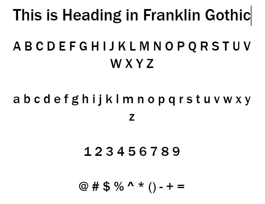 Franklin gothic font jpg