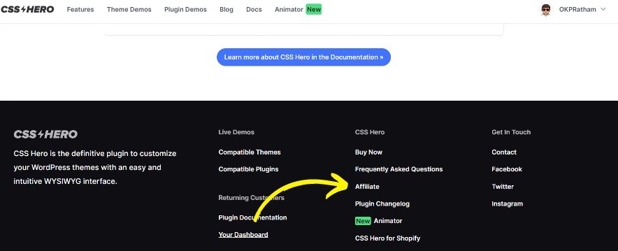 Step 1 to join CSS hero affiliate program 1