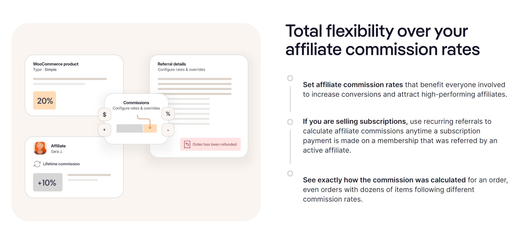 Flexible affiliate commissions solid affiliate