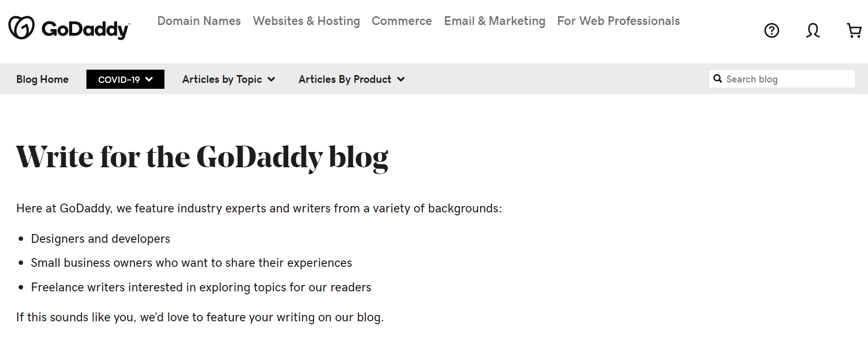 GoDaddy Guest Blogging