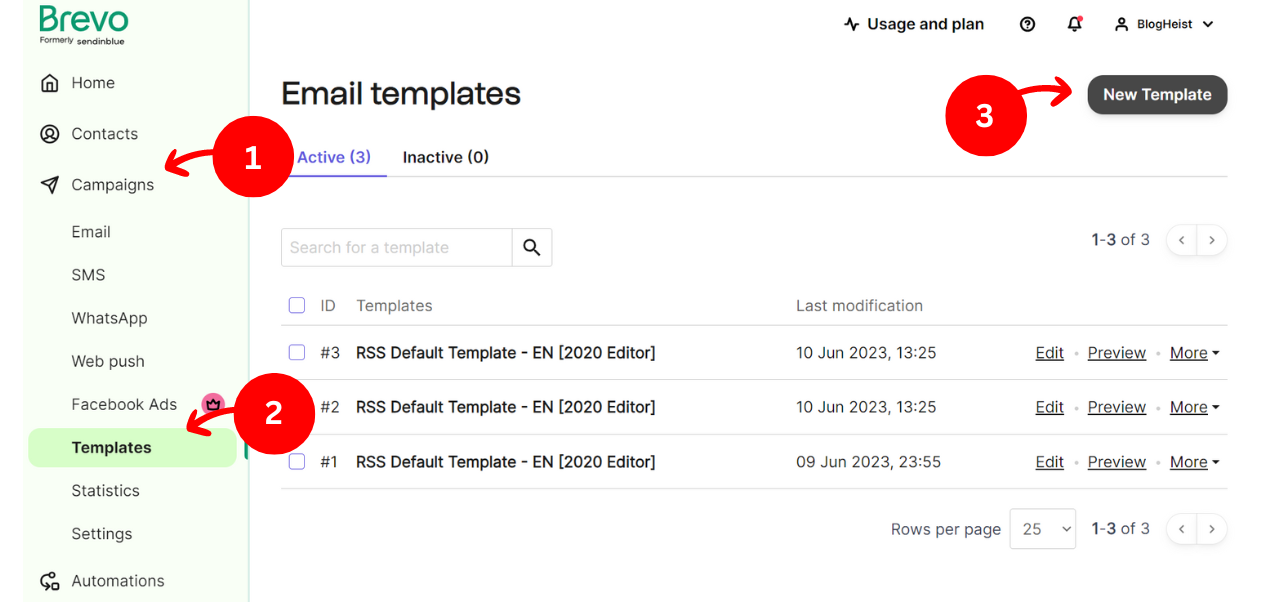 New template for rss integration
