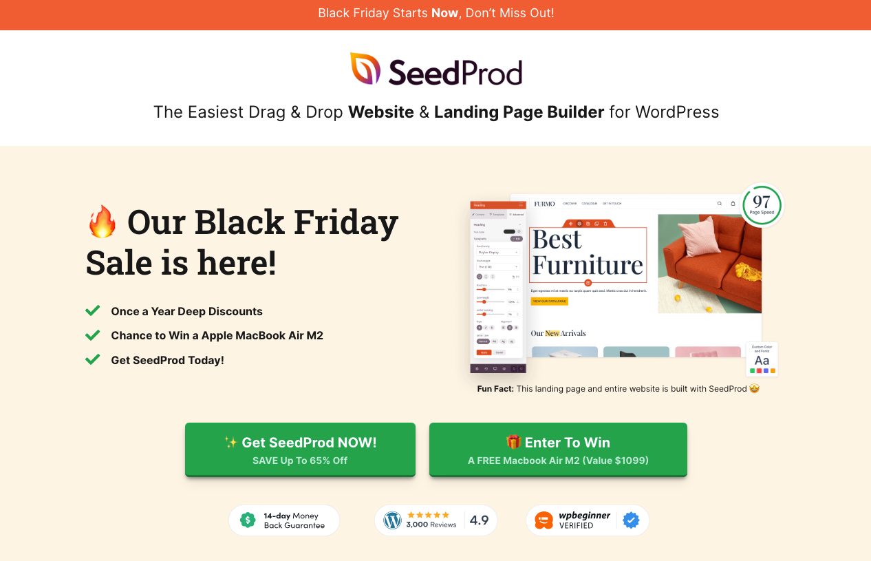 SeedProd Black Friday page