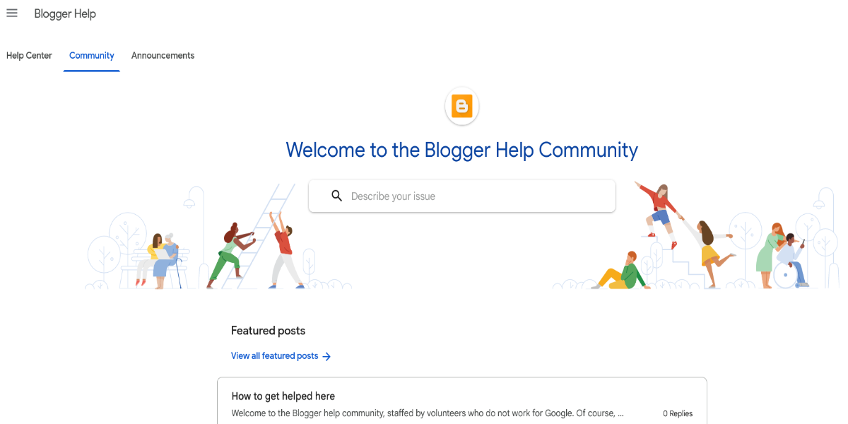 Blogger help community
