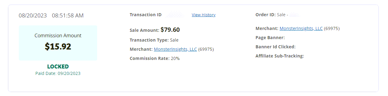 Monsterinsights affiliate program payment proof aug 2023