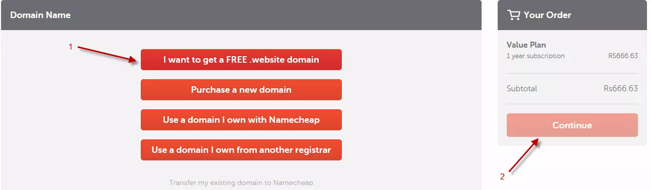 Namecheap hosting offers free website