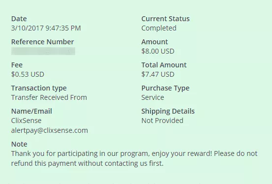 Clixsense payment proof 10th march 2017