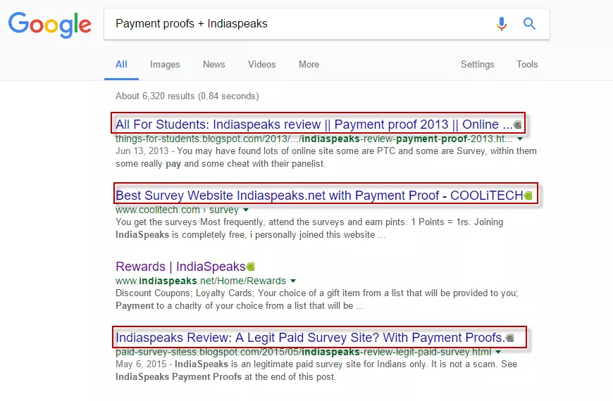 Indiaspeaks payment proofs google search