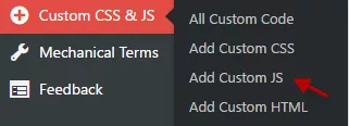 Add custom js using simple custom css and js plugin