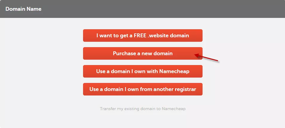 Purchase domain at namecheap