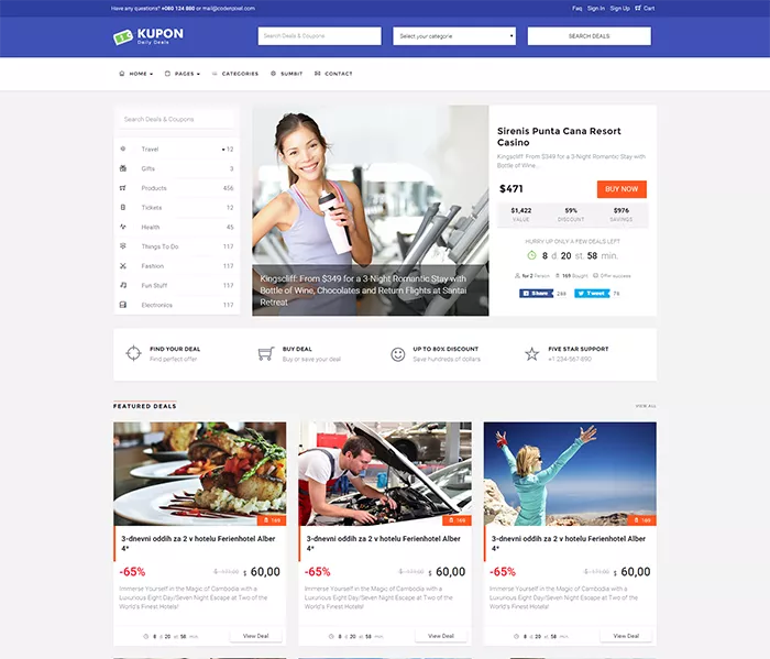 Kupon theme daily deals template