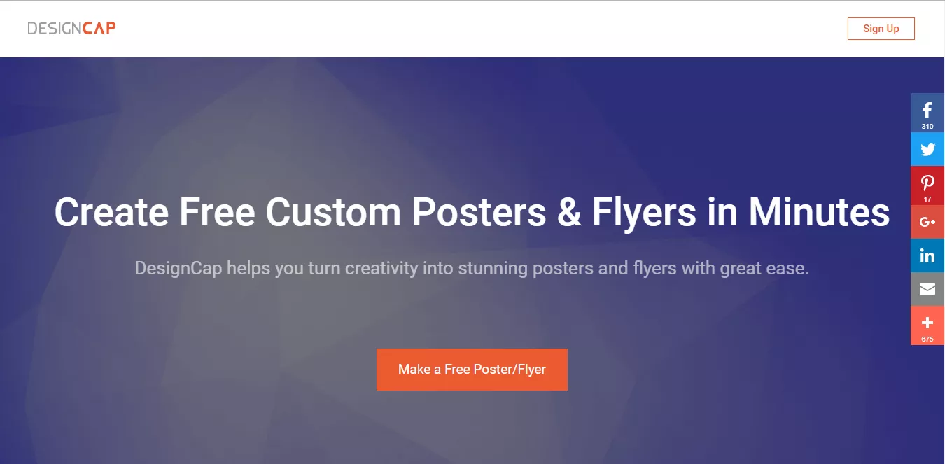 Click sign up at designcap homepage