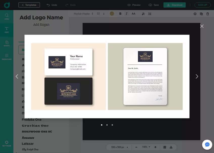 Designevo - fully customizable logo editor