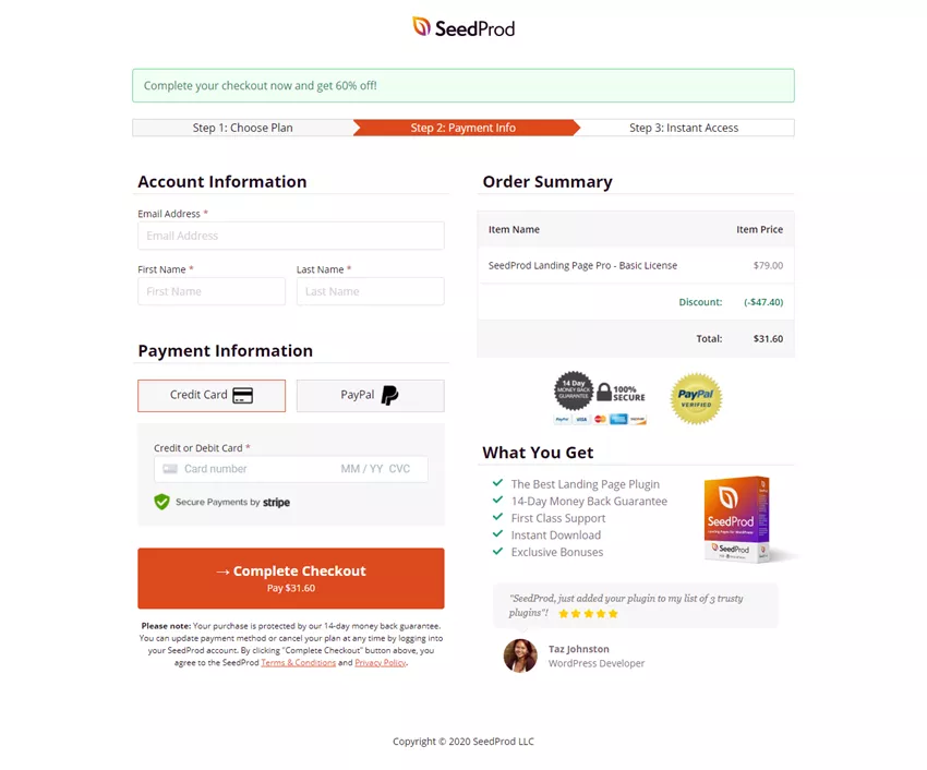 Seedprod payment