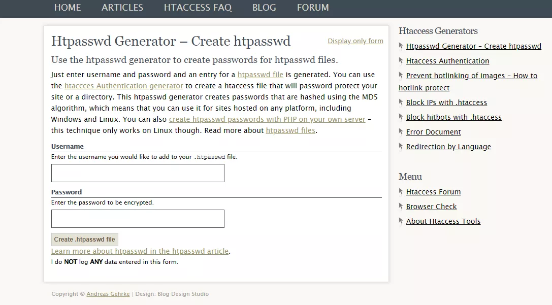 Htpassword generator