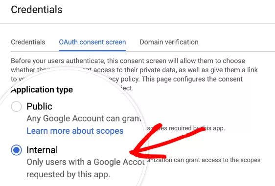Gmail internal application settings
