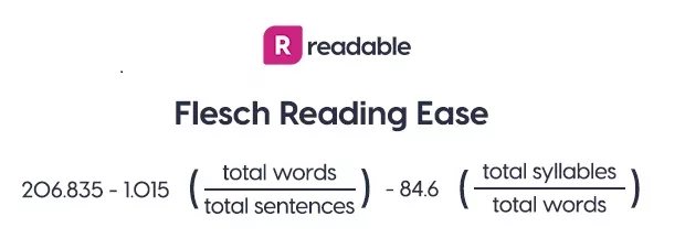 Flesch ease reading score formula