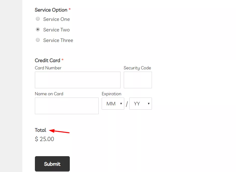 Wpforms amount to pay