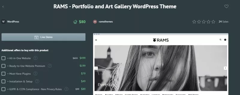 RAMS - best wordpress portfolio theme