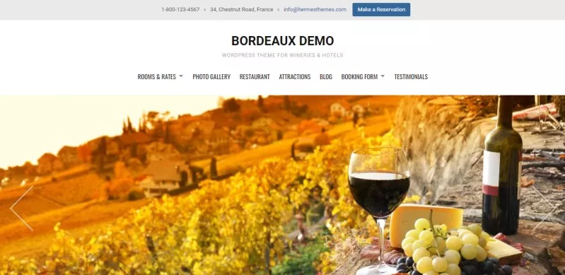 Bordeaux - best wordpress hotel theme